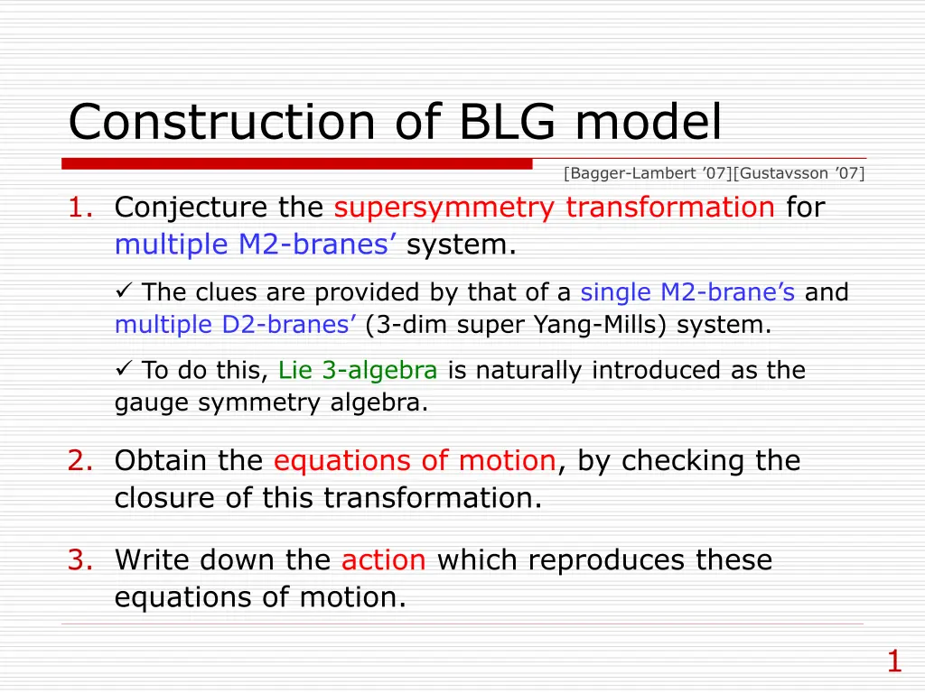 construction of blg model