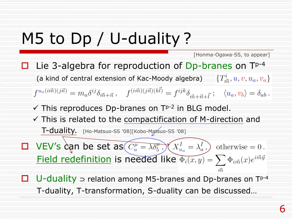 m5 to dp u duality