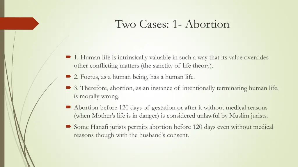 two cases 1 abortion