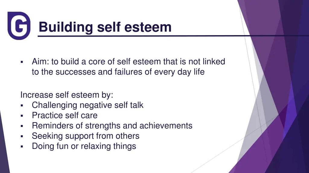 building self esteem