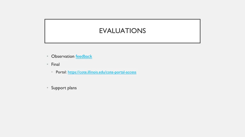 evaluations
