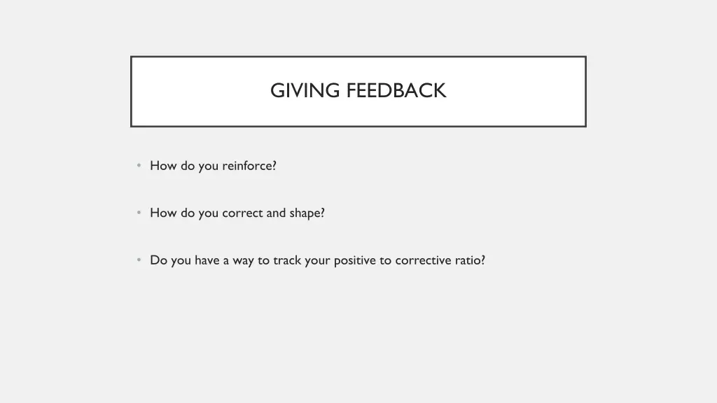 giving feedback