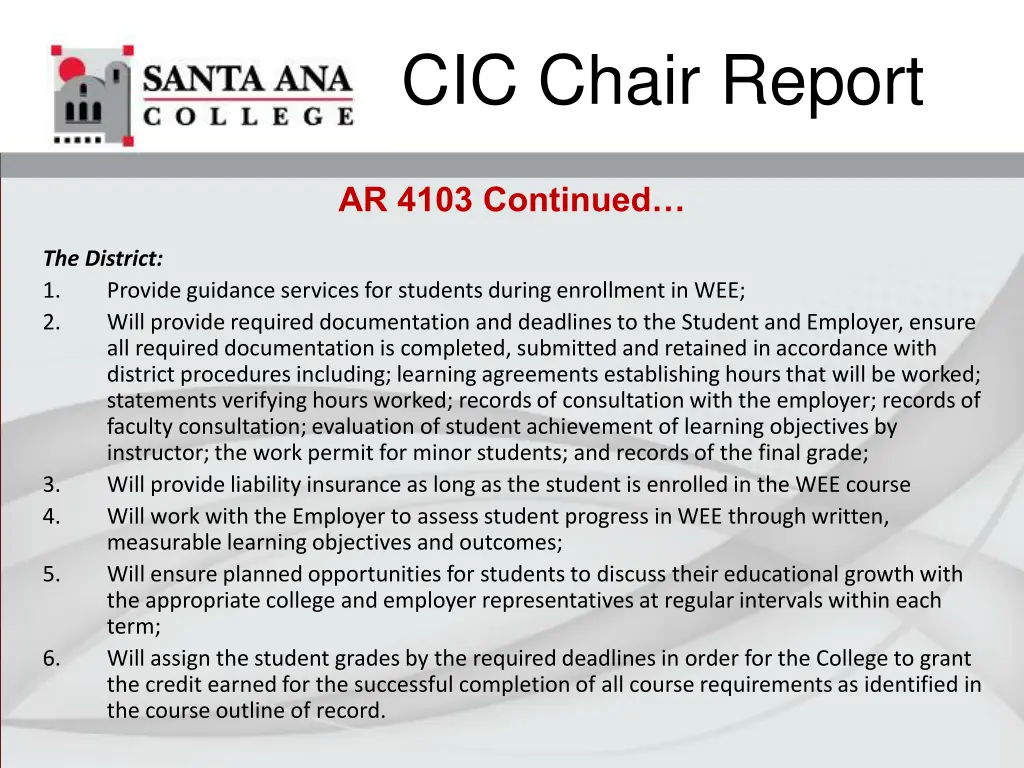 cic chair report 6