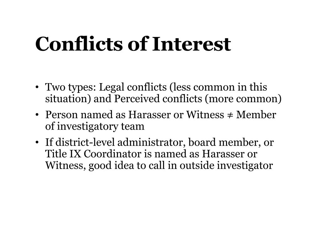 conflicts of interest