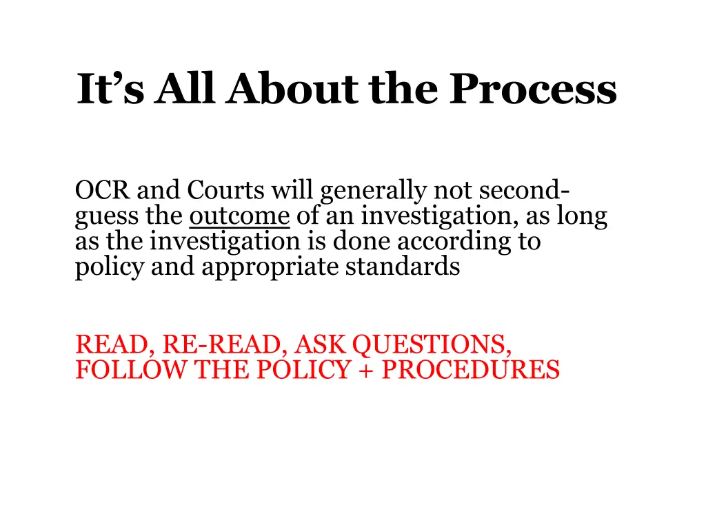 it s all about the process