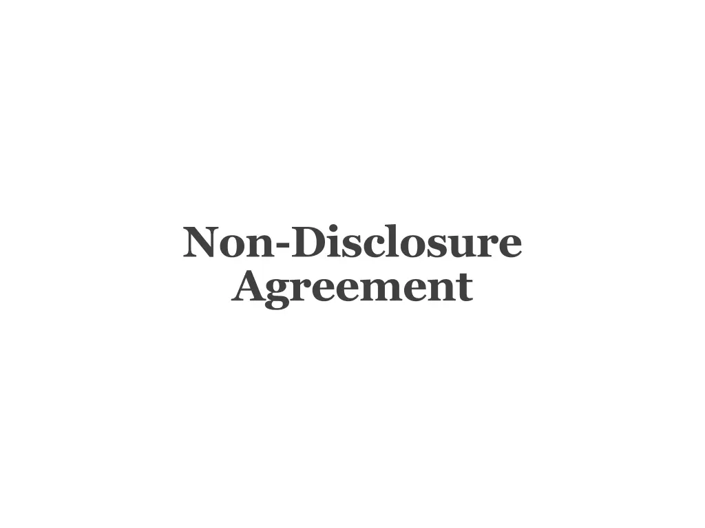 non disclosure agreement