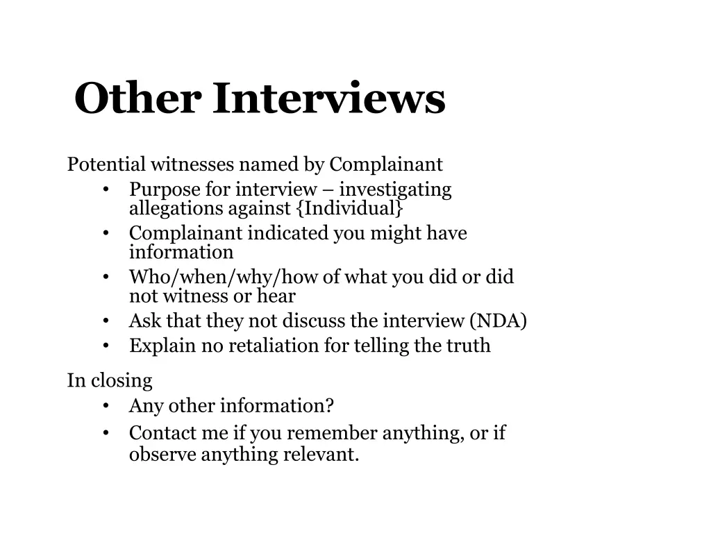 other interviews