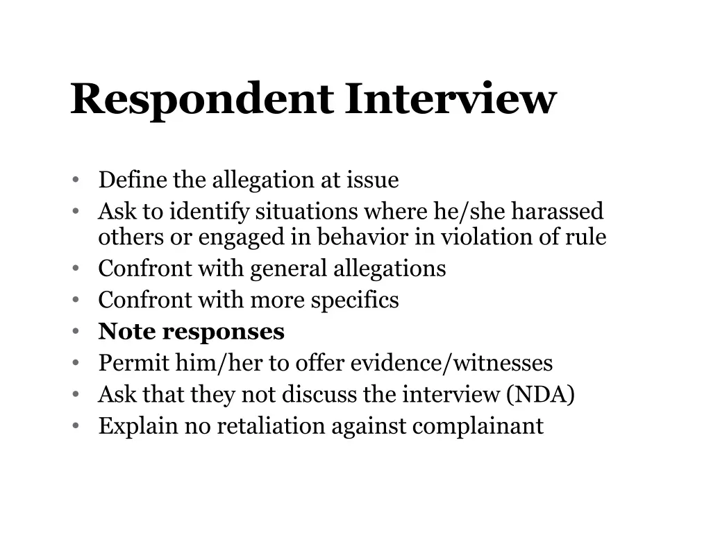 respondent interview