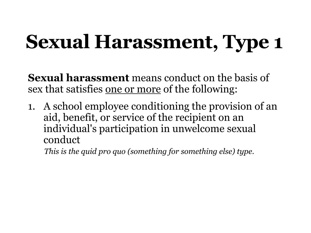 sexual harassment type 1