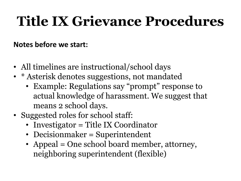 title ix grievance procedures