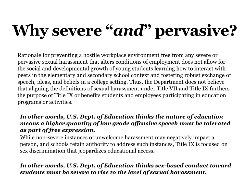 why severe and pervasive