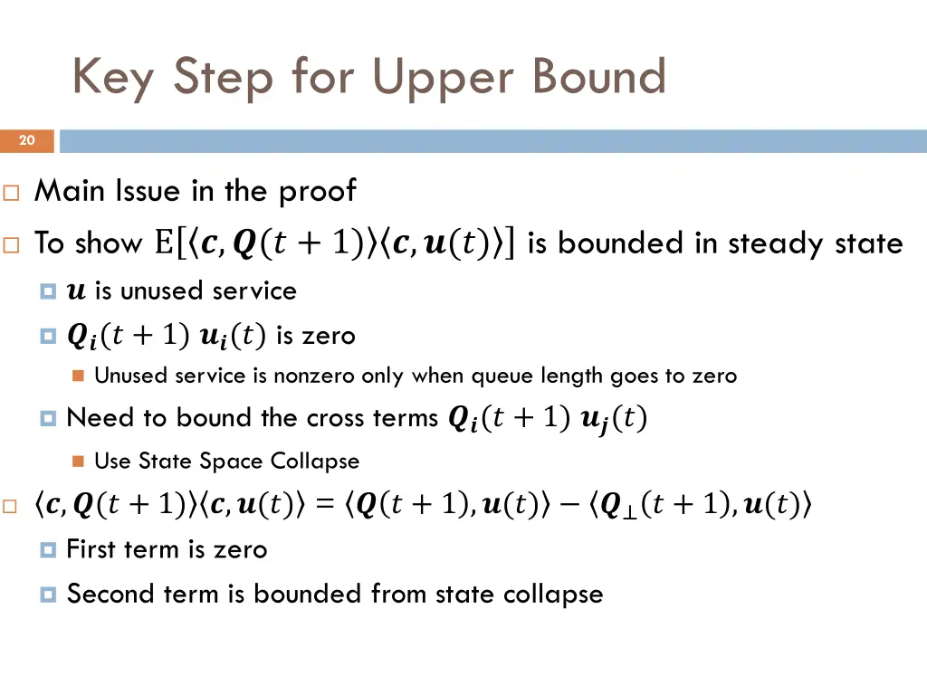 key step for upper bound