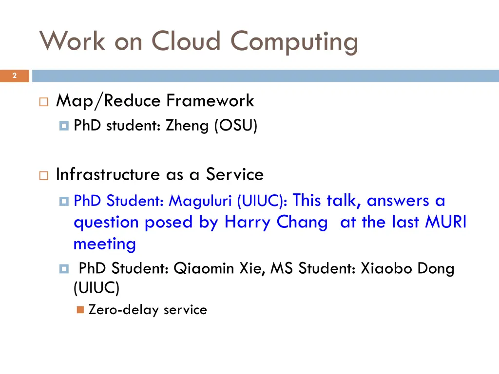 work on cloud computing