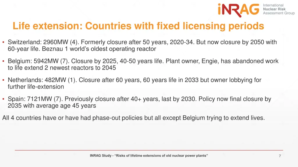 life extension countries with fixed licensing