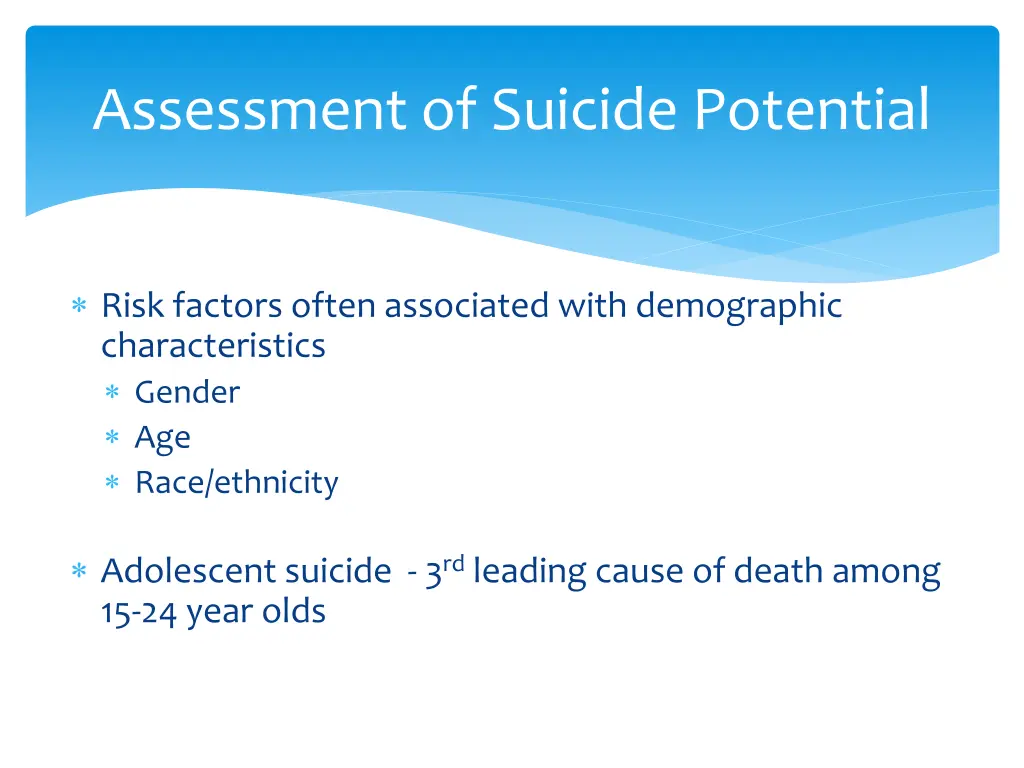 assessment of suicide potential 1