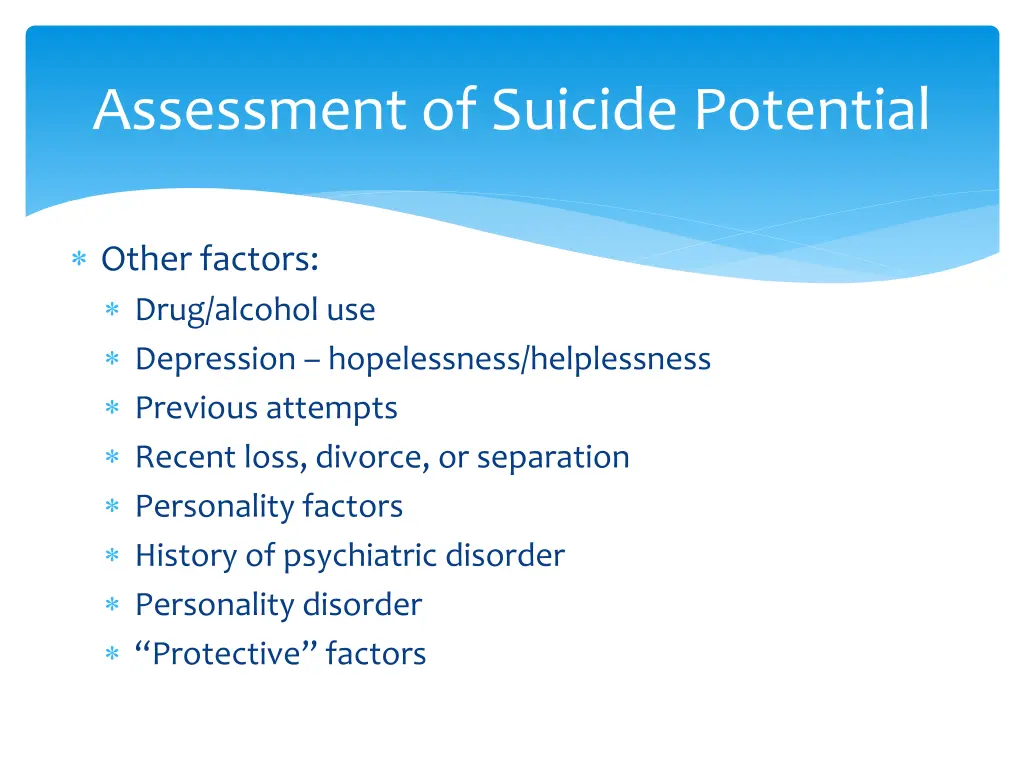 assessment of suicide potential 2