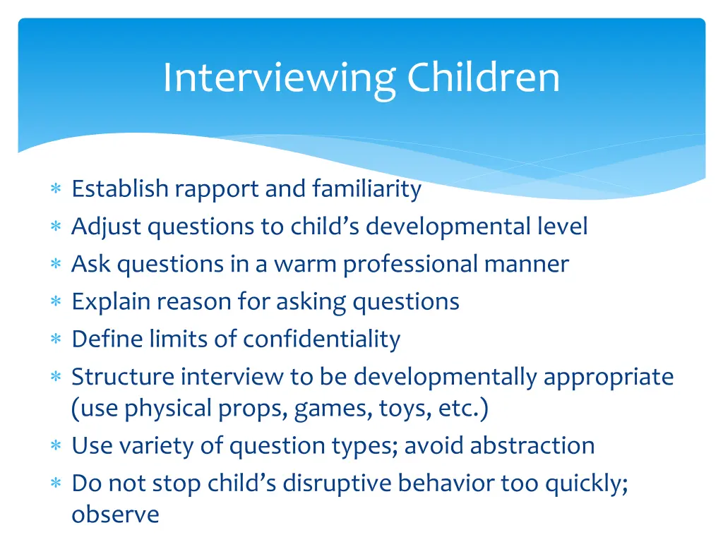 interviewing children