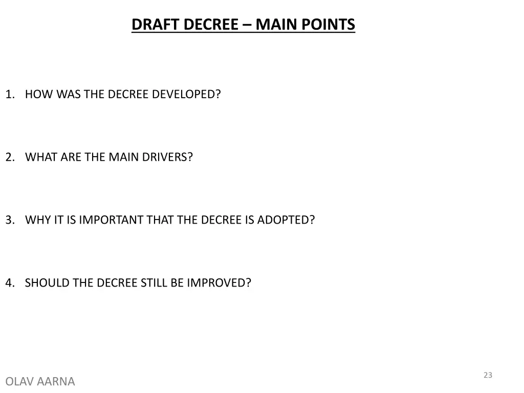 draft decree main points