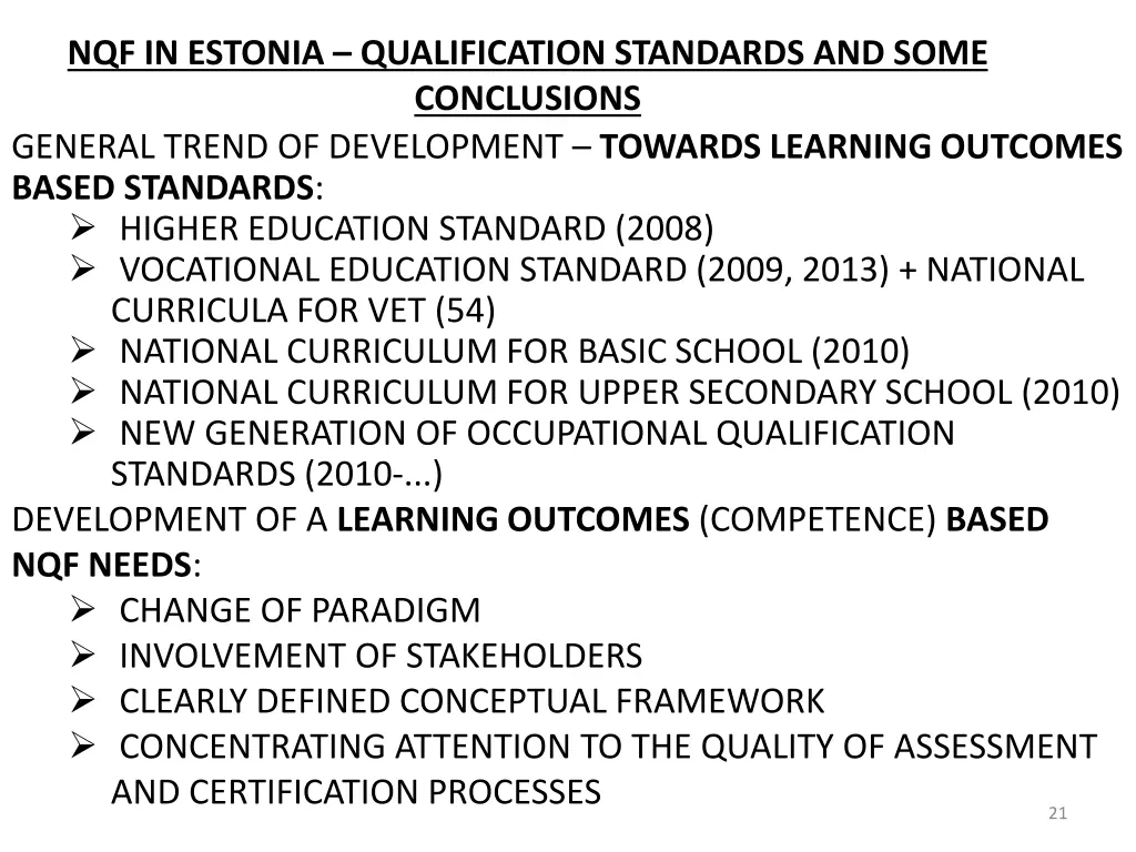 nqf in estonia qualification standards and some