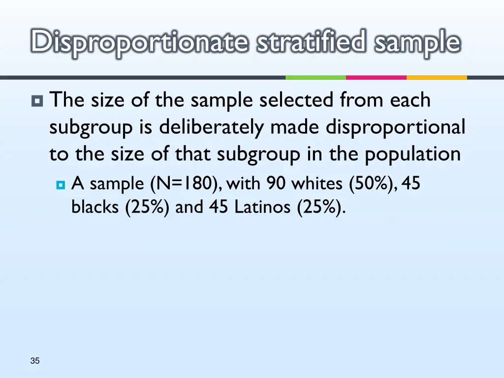 disproportionate stratified sample
