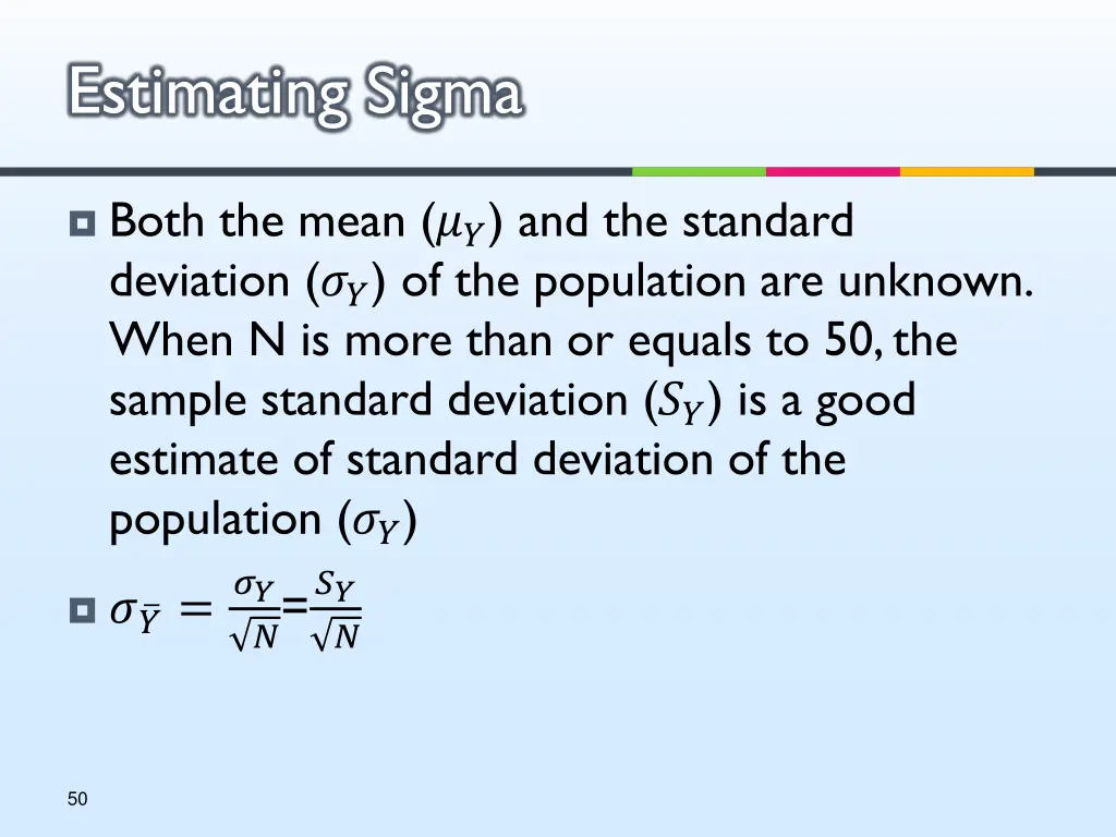 estimating sigma