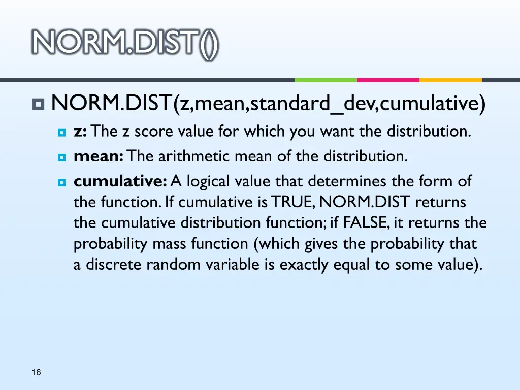 norm dist