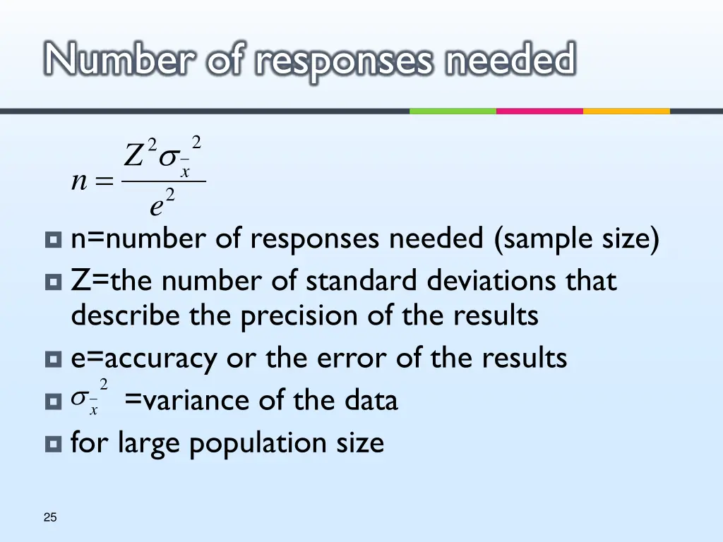 number of responses needed