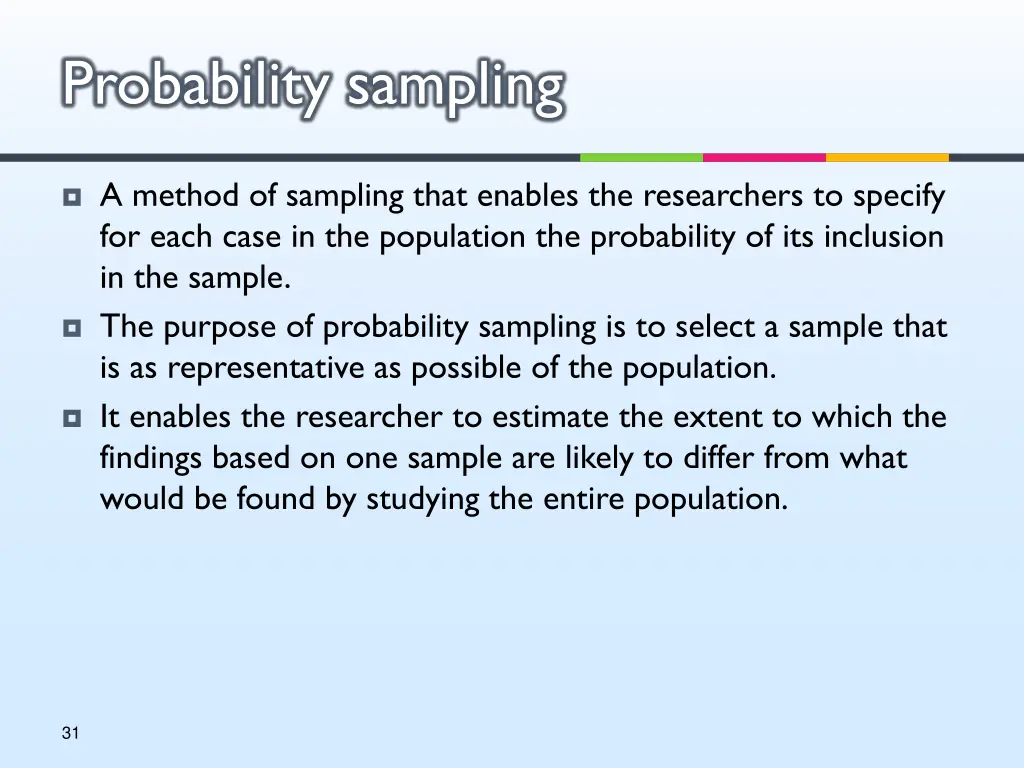 probability sampling