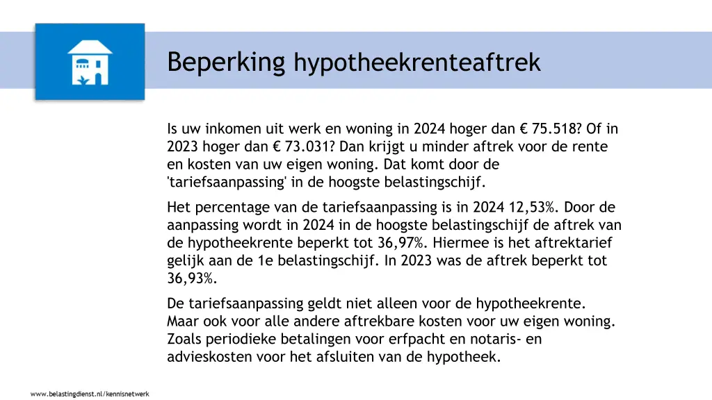 beperking hypotheekrenteaftrek