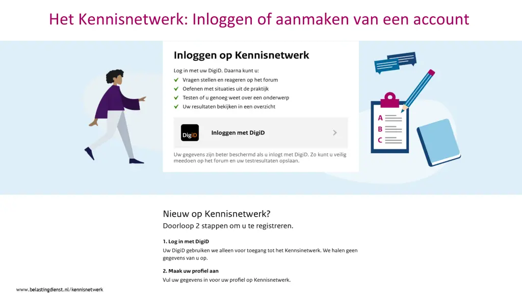het kennisnetwerk inloggen of aanmaken