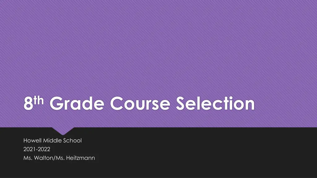 8 th grade course selection