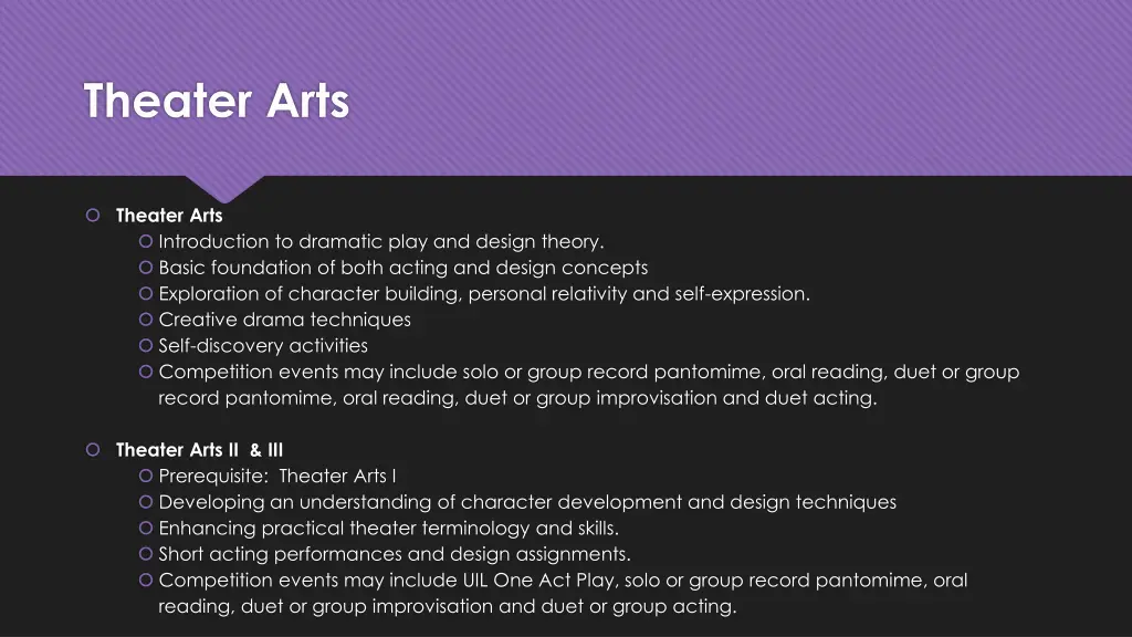 theater arts
