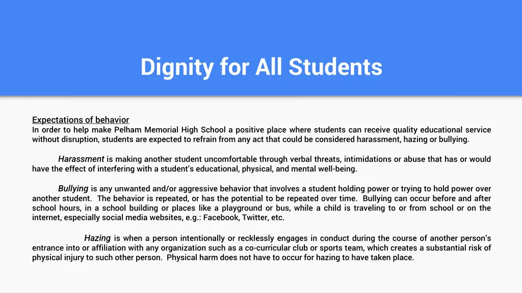 dignity for all students