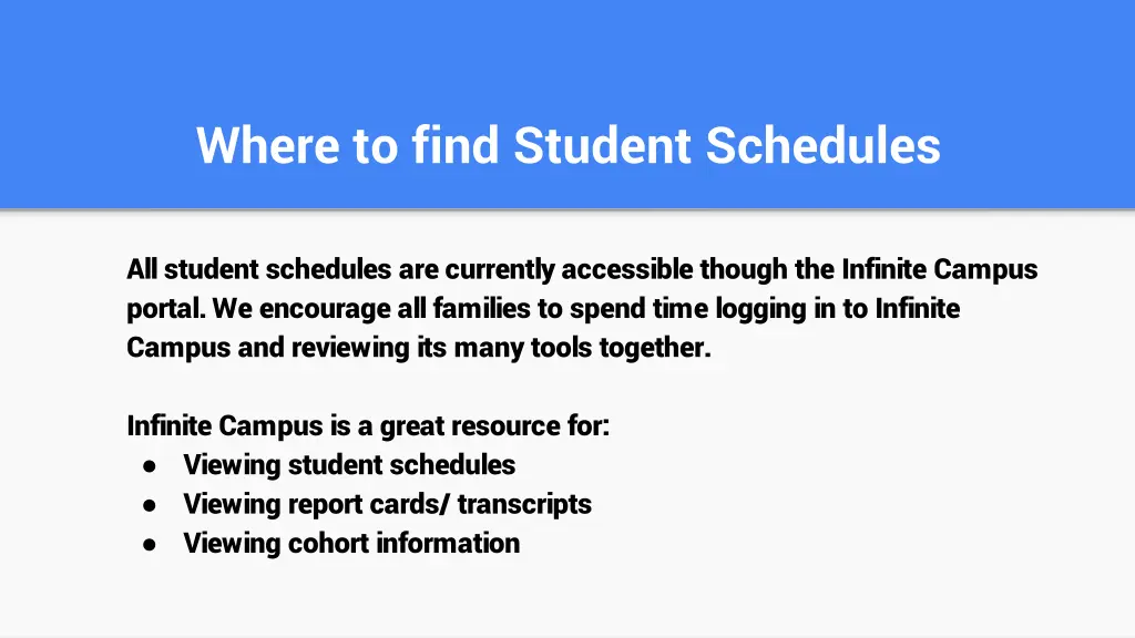 where to find student schedules