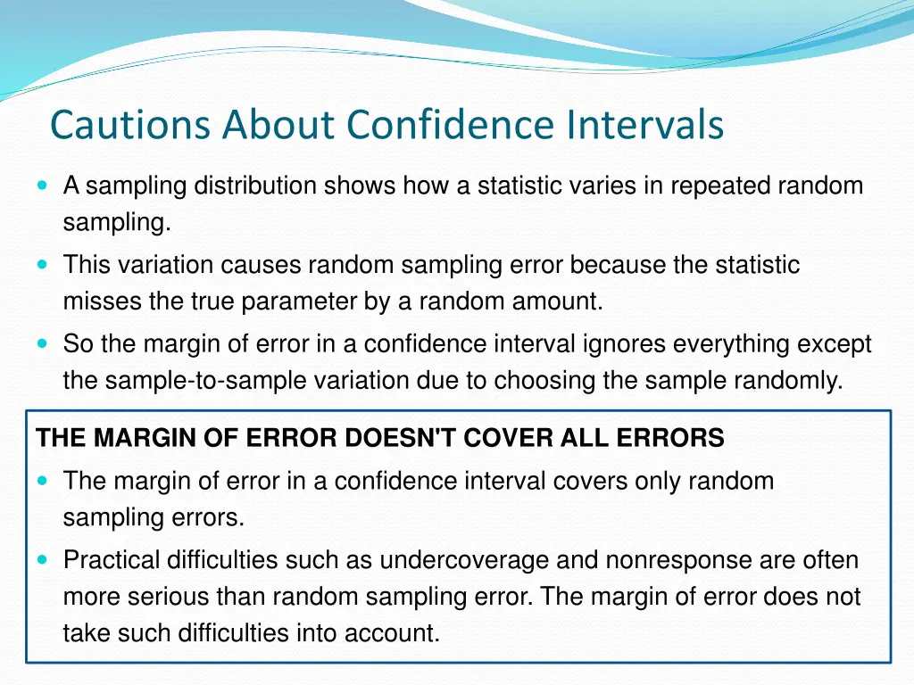 cautions about confidence intervals