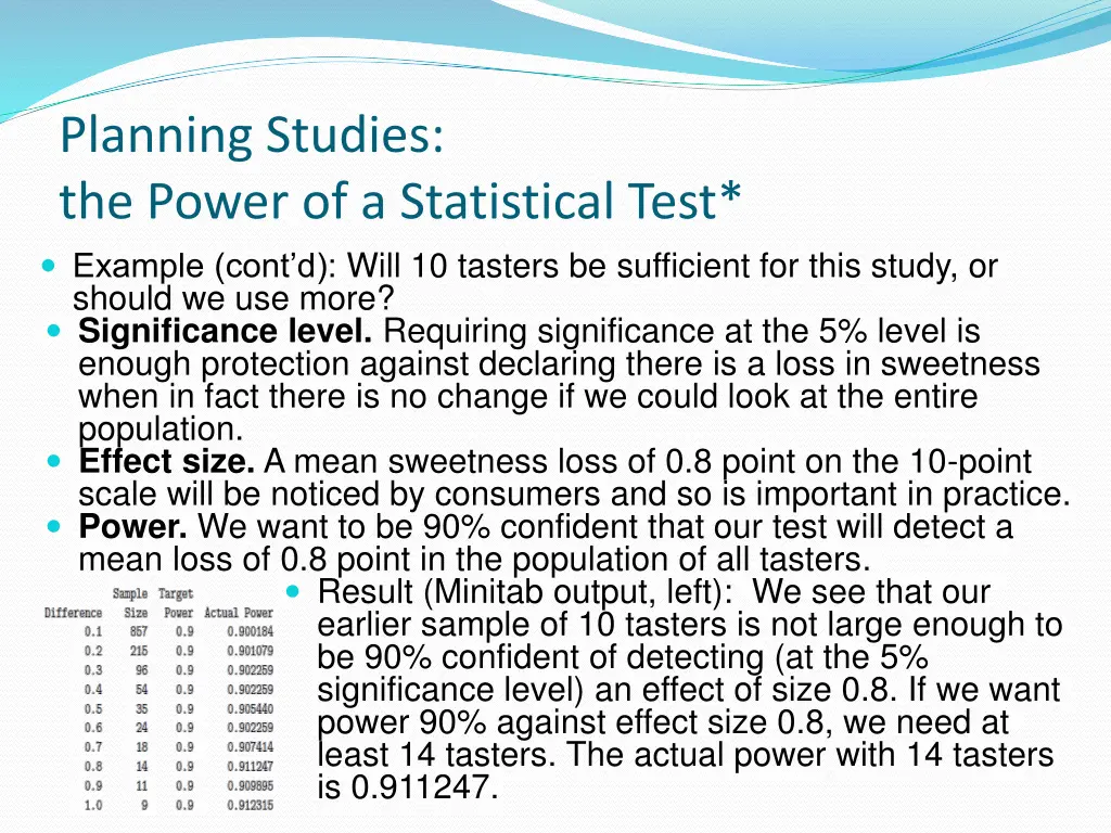 planning studies the power of a statistical test 2
