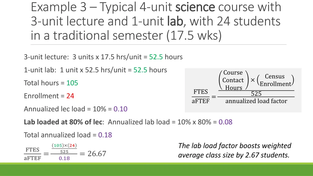 example 3 typical 4 unit science 3 unit lecture
