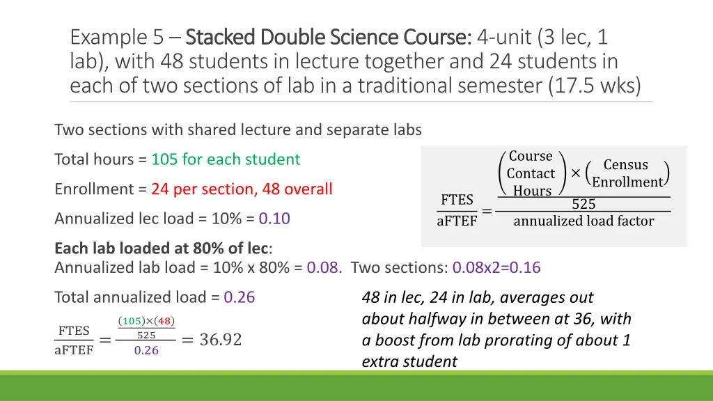 example 5 stacked double science course stacked
