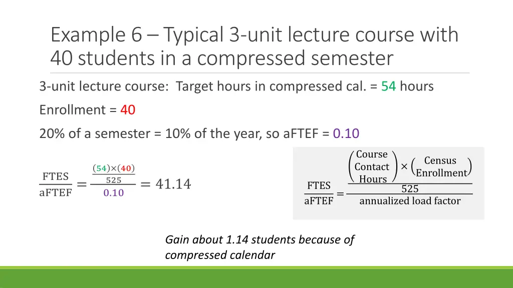 example 6 typical 3 unit lecture course with