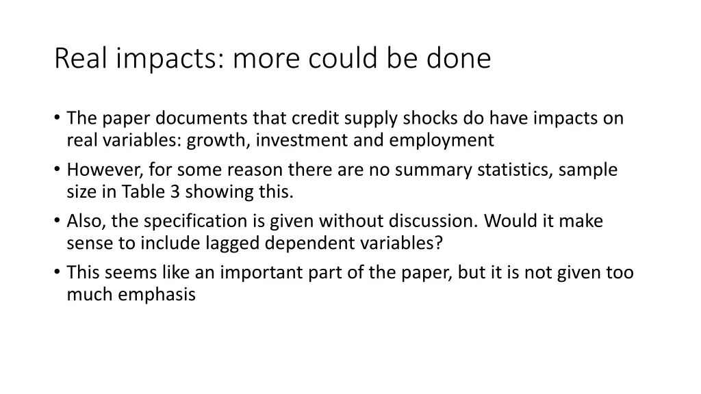 real impacts more could be done