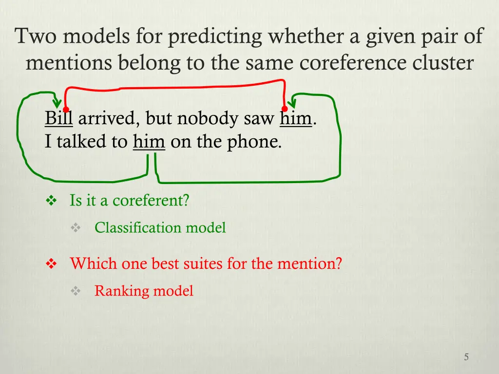 two models for predicting whether a given pair