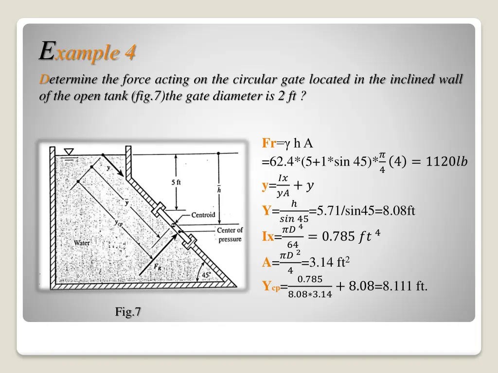 e xample 4 determine the force acting