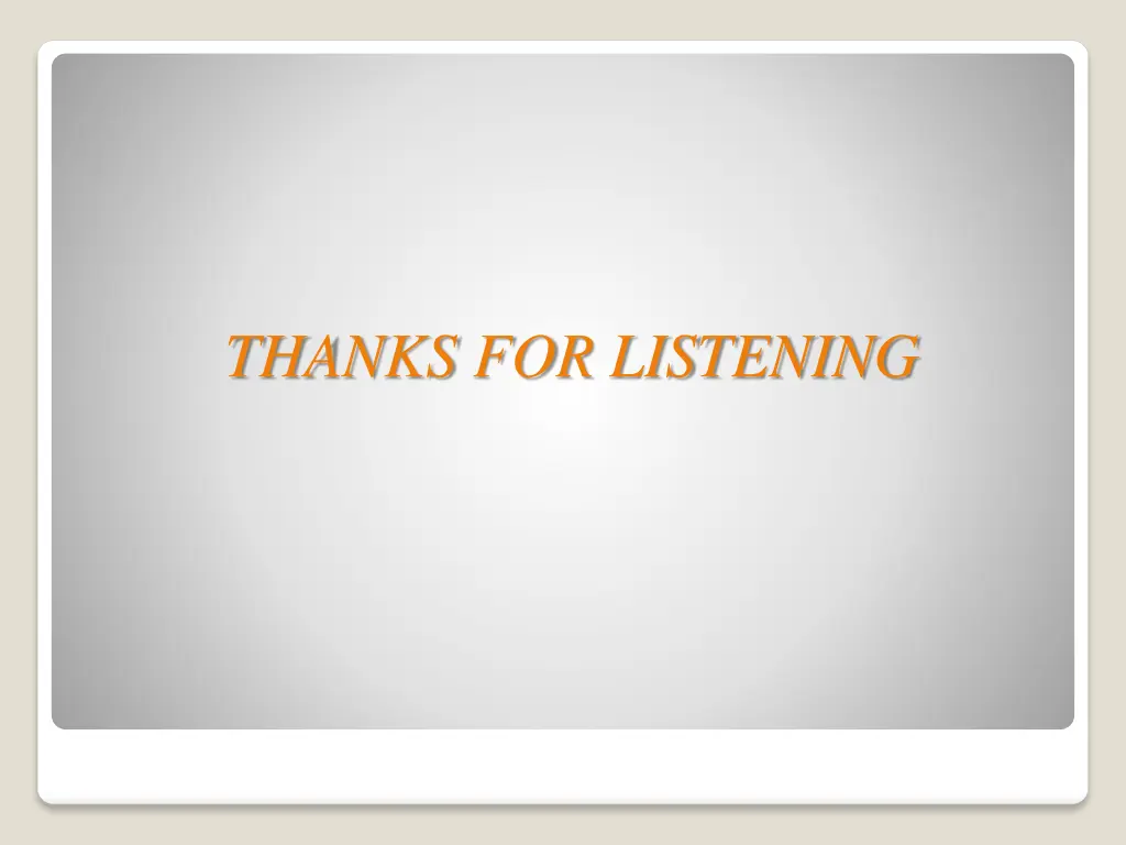 thanks for listening
