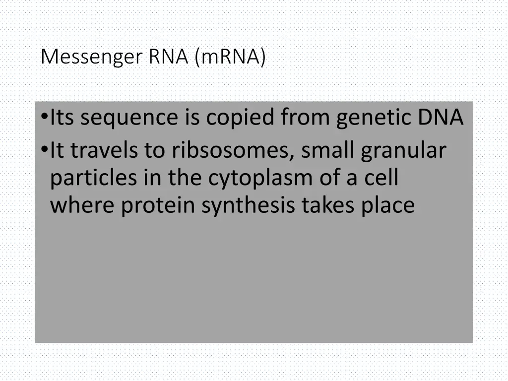 messenger rna mrna