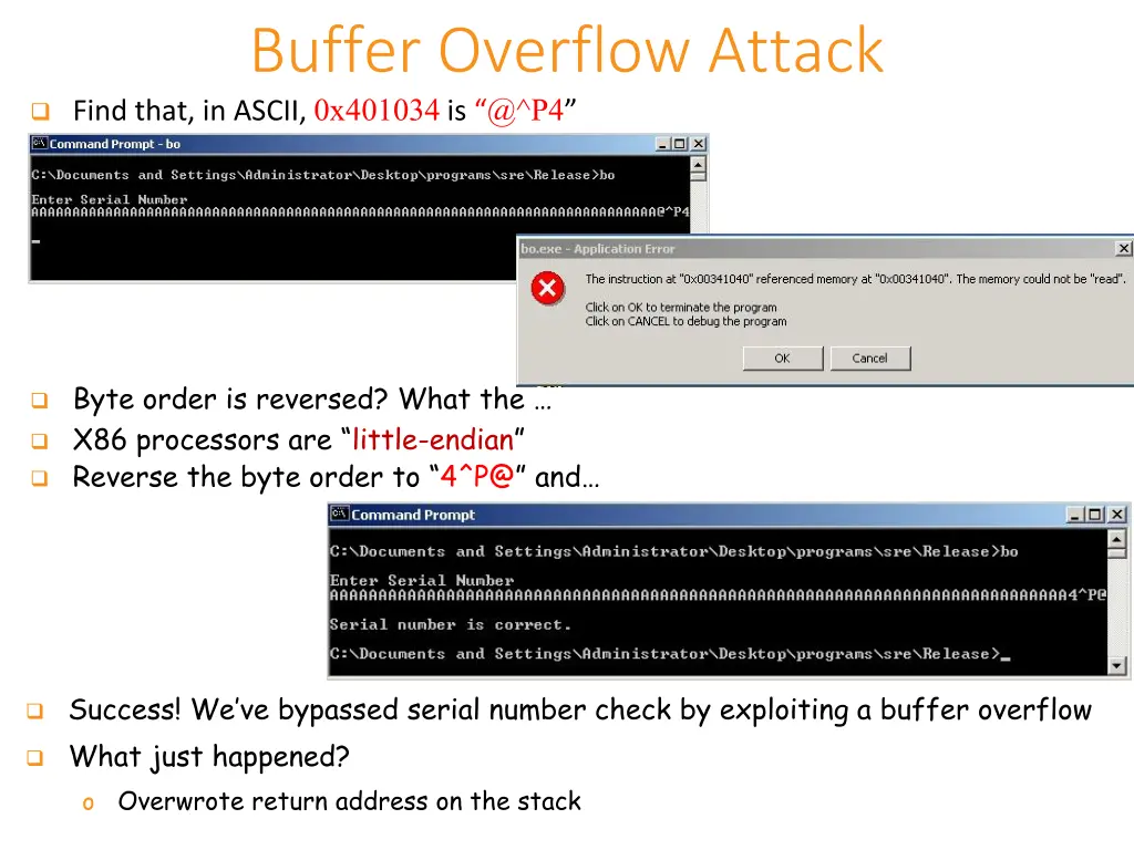 buffer overflow attack find that in ascii