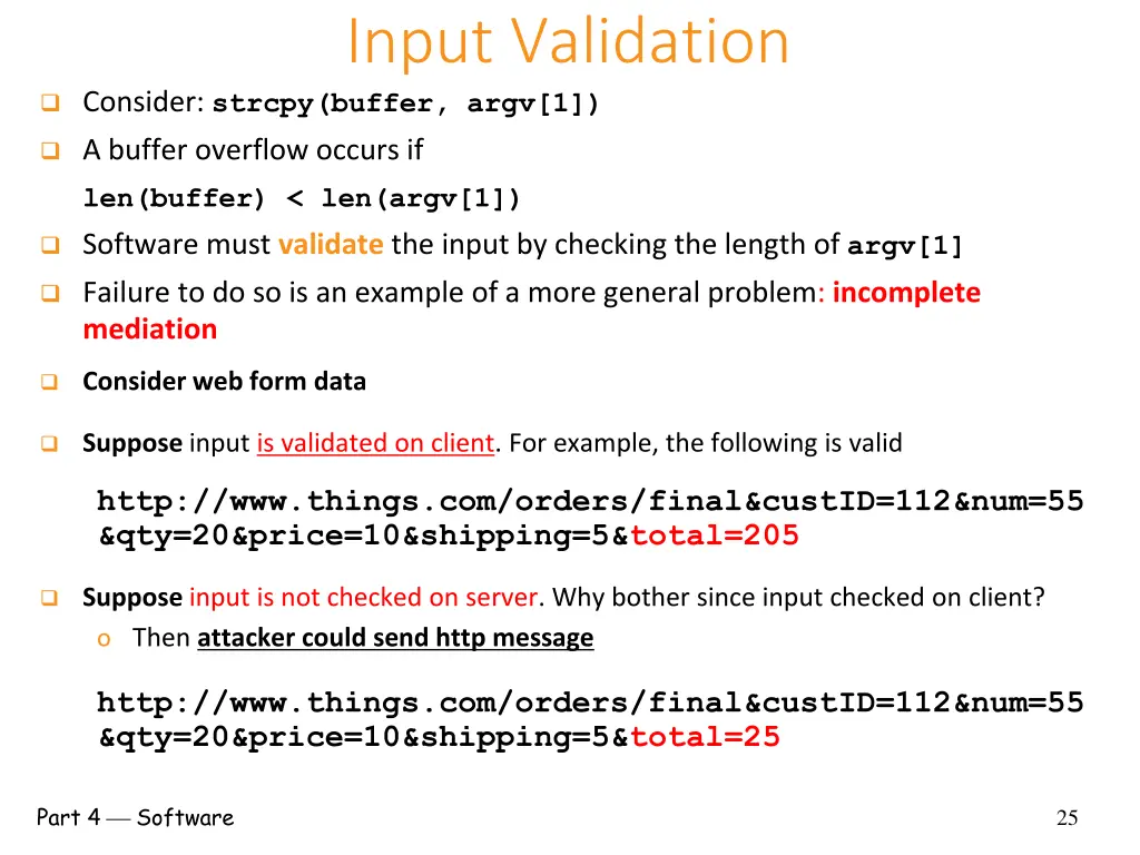 input validation