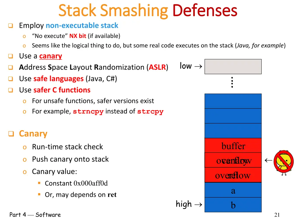 stack smashing stack smashing defenses employ