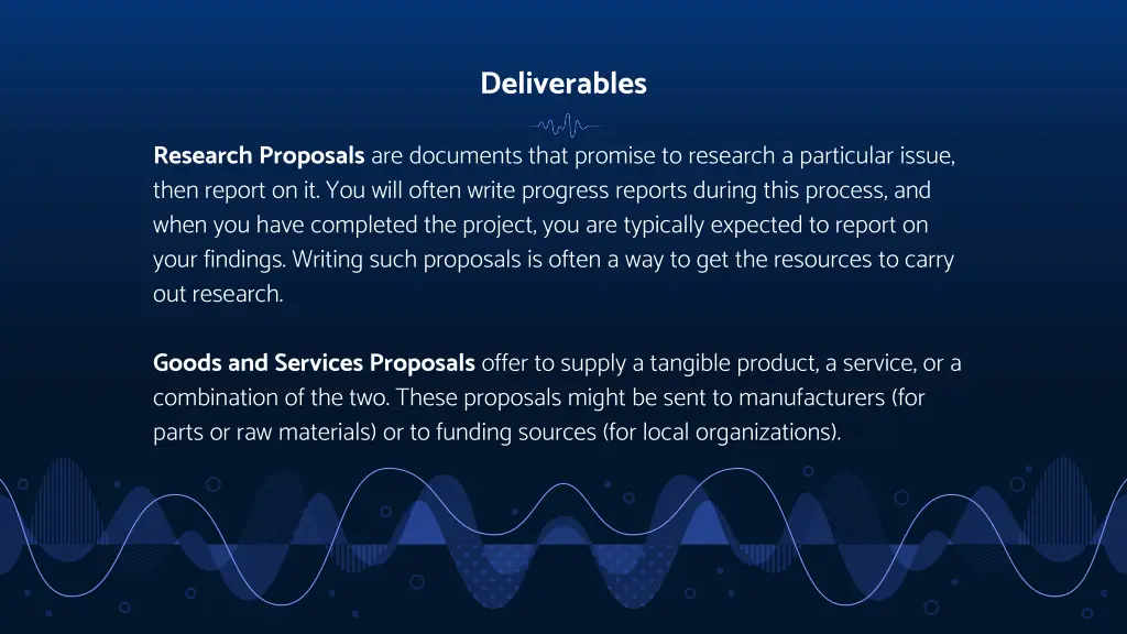 deliverables