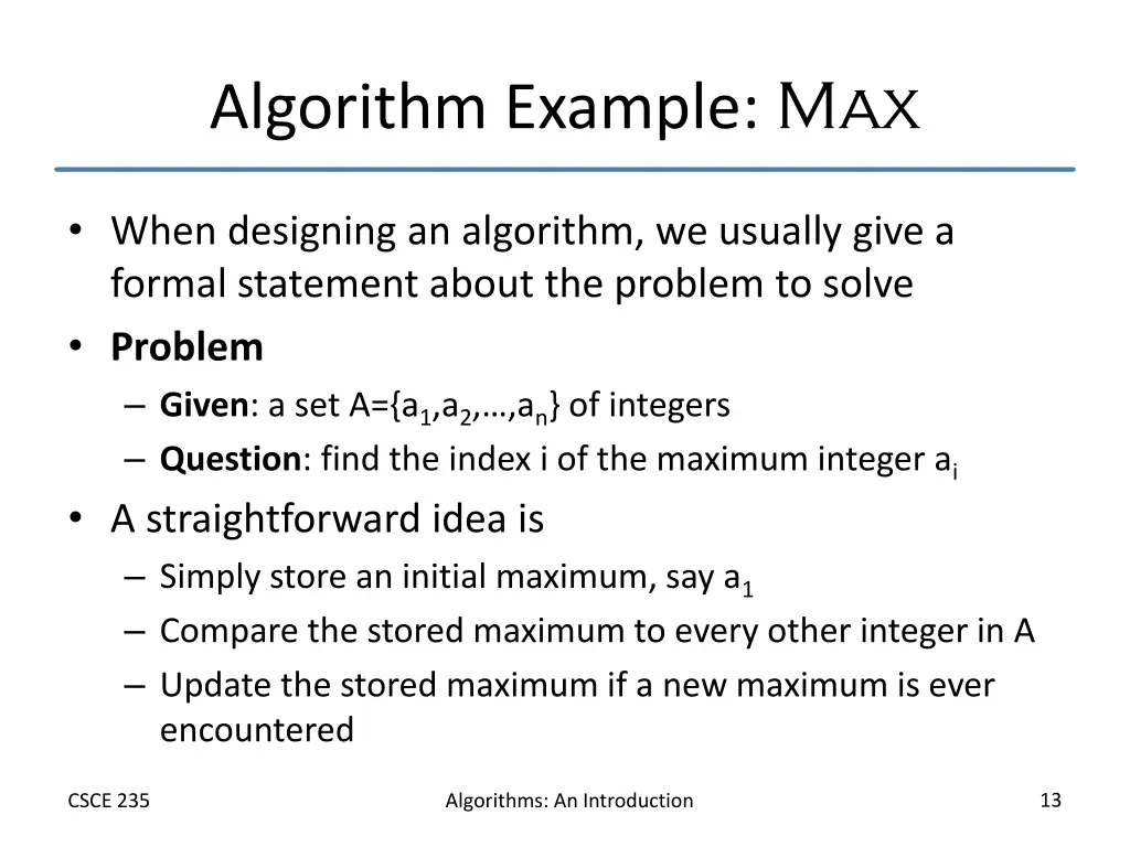 algorithm example max
