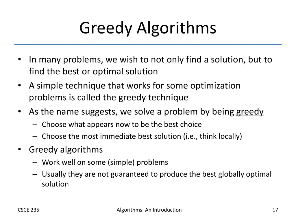 greedy algorithms